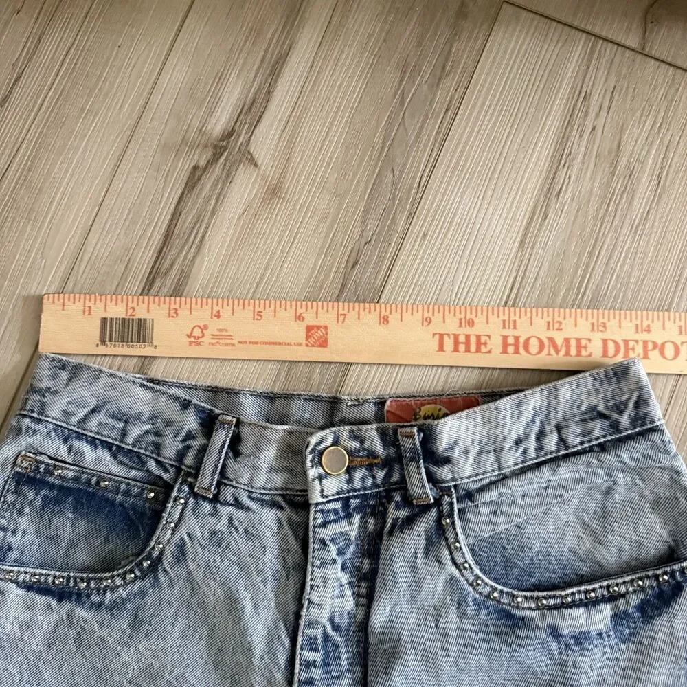 Vintage Distress Denim Cutoff Shorts 90s Western Grunge Festival Studs  Shorts